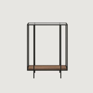 9(2) Modern Mixed-Material Glass & Wood Console Table (Available in 2 Sizes)