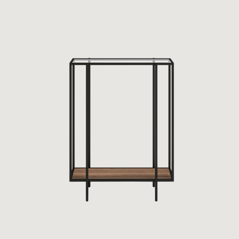 9(2) Modern Mixed-Material Glass & Wood Console Table (Available in 2 Sizes)