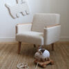 CuddleCub™ Modern Toddler Armchair – Panda Fabric & Beech Wood Accents